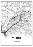 Affiche Carte Ville <br /> Turku