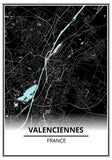 Affiche Carte <br /> Valenciennes