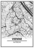 Affiche Carte Ville <br /> Vienne