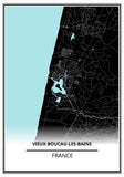 Affiche Carte <br /> Vieux Boucau