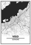 Affiche Carte Ville <br /> Vigo