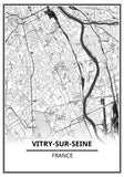Affiche Carte <br /> Vitry-sur-Seine