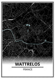 Affiche Carte <br /> Wattrelos