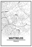 Affiche Carte <br /> Wattrelos