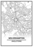 Affiche Carte Ville <br /> Wolverhampton