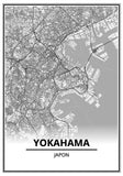 Affiche Carte Ville <br /> Yokohama