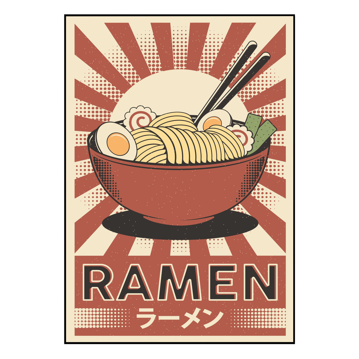 Affiche japonaise inspiration animée & ramen - 30x40cm – Calembour