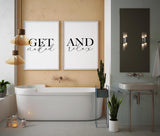 Affiche <br /> salle de bain noir et blanc