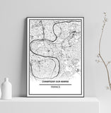 Affiche Carte <br /> Champigny-sur-Marne