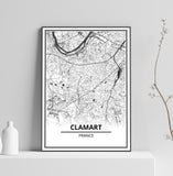 Affiche Carte <br /> Clamart