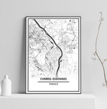 Affiche Carte <br /> Corbeil-Essonnes