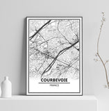 Affiche Carte <br /> Courbevoie
