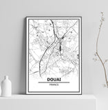 Affiche Carte <br /> Douai