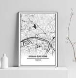 Affiche Carte <br /> Epinay-sur-Seine