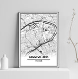 Affiche Carte <br /> Gennevilliers