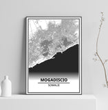 Affiche Carte Ville <br /> Mogadiscio