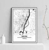 Affiche Carte <br /> Mâcon