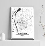 Affiche Carte <br /> Montélimar
