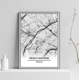 Affiche Carte <br /> Neuilly-sur-Seine