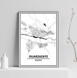 Affiche Carte Ville <br /> Ouarzazate