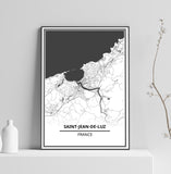 Affiche Carte <br /> Saint-Jean-de-Luz