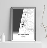 Affiche Carte <br /> Vieux Boucau