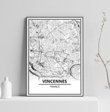 Affiche Carte <br /> Vincennes