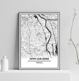 Affiche Carte <br /> Vitry-sur-Seine
