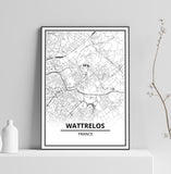Affiche Carte <br /> Wattrelos