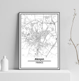 Affiche Carte <br /> Alençon