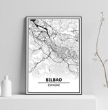 Affiche Carte Ville <br /> Bilbao