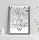 Affiche Carte <br /> Cachan