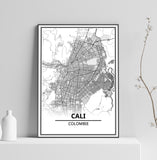 Affiche Carte Ville <br /> Cali