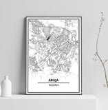 Affiche Carte Ville <br /> Abuja