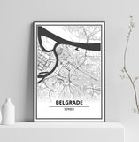 Affiche Carte Ville <Br /> Belgrade 1700