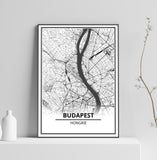 Affiche Carte Ville <Br /> Budapest 1700