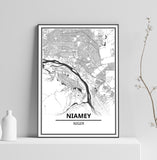 Affiche Carte Ville <br /> Niamey