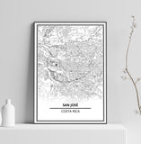 Affiche Carte Ville <br /> San José