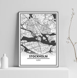 Affiche Carte Ville <Br /> Stockholm 1700
