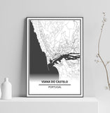 Affiche Carte Ville <Br /> Viana Do Castelo 21X30Cm 1700