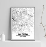 Affiche Carte Ville <br /> Colombo