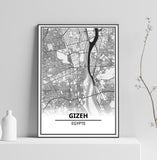 Affiche Carte Ville <br /> Gizeh