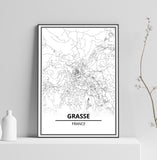 Affiche Carte <br /> Grasse