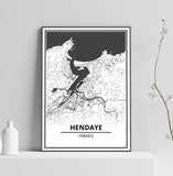 Affiche Carte <br /> Hendaye