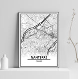 Affiche Carte <br /> Nanterre