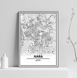 Affiche Carte Ville <br /> Nara