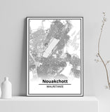 Affiche Carte Ville <br /> Nouakchott