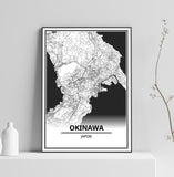 Affiche Carte Ville <br /> Okinawa