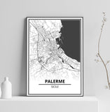 Affiche Carte Ville <br /> Palerme