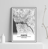 Affiche Carte Ville <Br /> Porto 1700